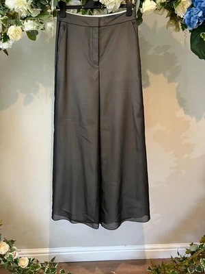 TED BAKER Womens Trousers TB 2 UK 10  Black Organza Overlay Wide Leg NEW - Image 1 of 4