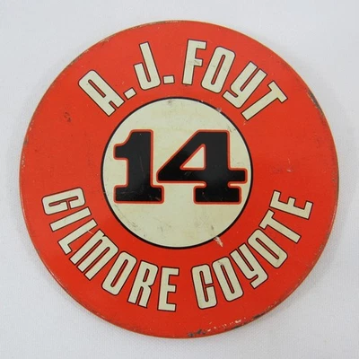 AJ Foyt Pin Back #14 Gilmore Coyote Collector Button Indycar 4X Ganador Indy 500 Foto 1 de 4