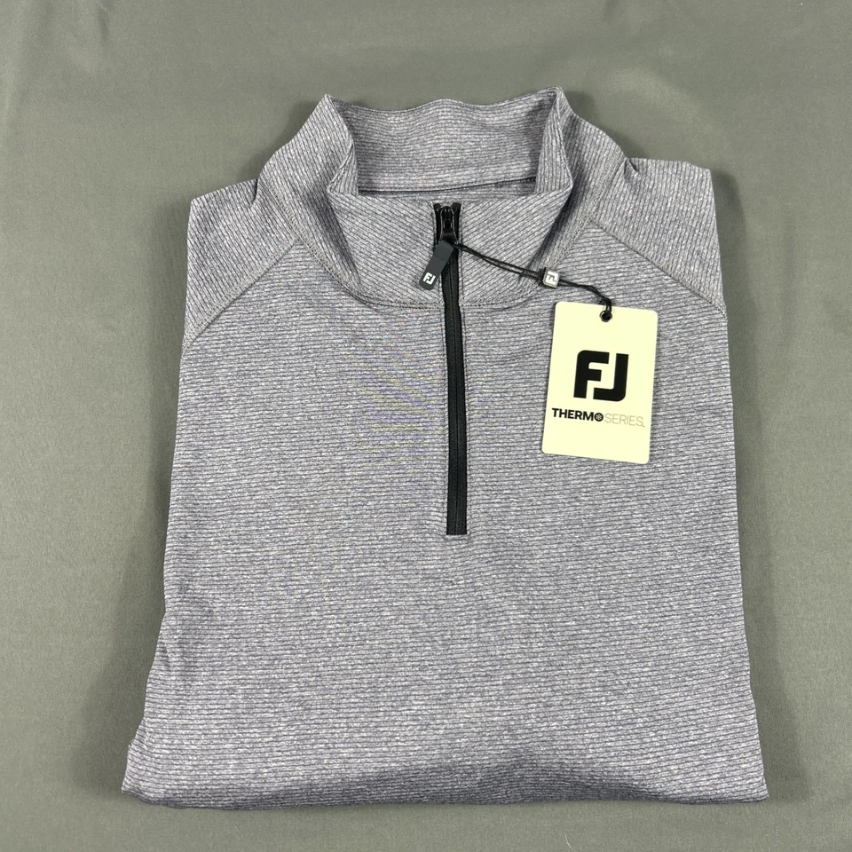 Pullover de golf FootJoy serie térmica brezo cepillado trasero grande púrpura precio de venta sugerido por el fabricante 115 USD Foto 1 de 4