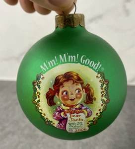 2006 Campbell's Soup Kids Glaskugel Weihnachtsschmuck Collectors Edition grün - Bild 1 von 6