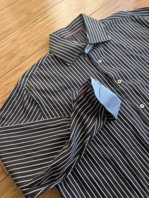 Camisa de diseñador Arnold Zimberg negra con botones y puños abatibles para hombre. 100% algodón 17,5 Foto 1 de 4