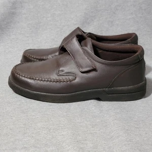 Deer Stags Walkmaster Supro Sock Shoes Men's 9.5 D Brown Leather - Picture 1 of 7