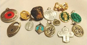 Religious Medals Lot Of saints Philomena Virgin Mary 4 Way Cross unique ring - Picture 1 of 12