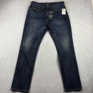 Lucky Brand 121 Heritage Slim Jeans Mens 34x32 Dark Wash Straight Leg Denim New - Picture 1 of 14