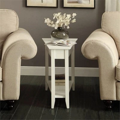 Convenience Concepts American Heritage Wedge End Table in White Wood Finish - Image 1 of 4
