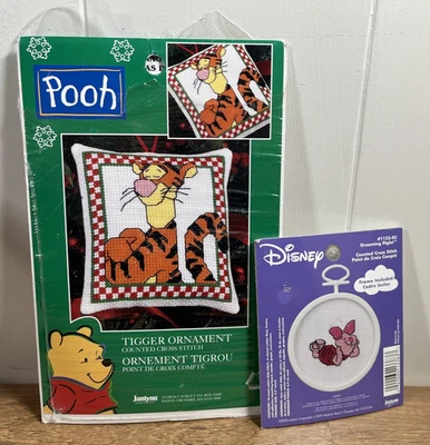 Disney Tigger & Piglet Mini Almohada Contada Punto de Cruz Adorno de Navidad Nuevo Foto 1 de 4