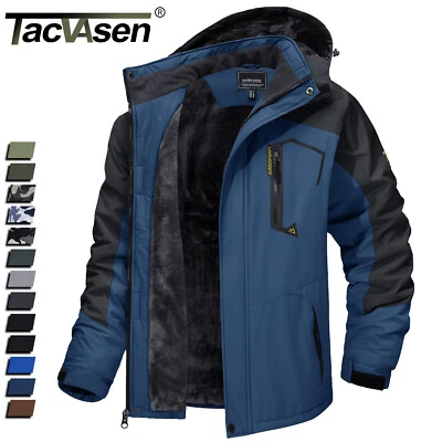 Men's Waterproof Ski Jacket Winter Outdoor Snow Jacket Thermal Fleece Lined Coat - Image 1 of 4