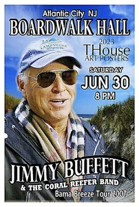 Concert Poster JIMMY BUFFETT  2007 Atlantic City NJ Boardwalk Hall Gig Poster - Picture 1 of 1