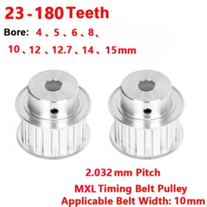 MXL 10mm Timing Drive Pulleys - 23 30 35 40 50 60 70 180 Tooth - 5 to 15mm Bore - Picture 1 of 6