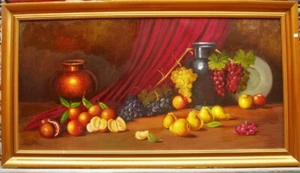 IMPONENTE Y BELLO BODEGON ESCUELA ESPAÑOLA PRIMERA MITAD SIGLO XX O/L 168X94 CMS - Imagen 1 de 8