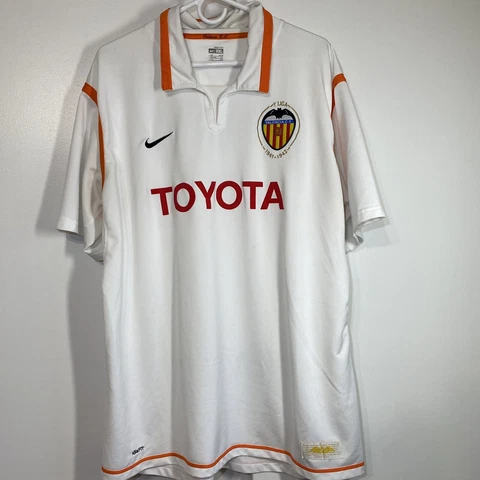 Nike VALENCIA C.F Soccer Football Men’s White Polo Jersey Shirt Size XXL Cover