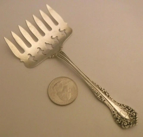 Florentine by Alvin Sterling Silver SARDINE Serving Fork c.1900 Antique NICE! Cover