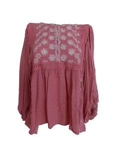 LIV Los Angeles Blusa Boho Bordada Campesina Top Camisa Talla Grande - Imagen 1 de 10