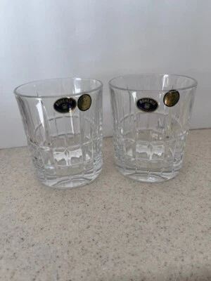Juego de 2 vasos de whisky de 11 oz, vasos antiguos de cristal cortados a mano, Bohemia Foto 1 de 4
