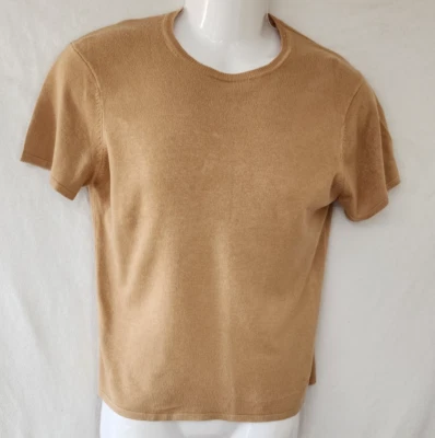 Blusa Jaclyn Smith Vintage Tostada Manga Corta con Cuello Redondo Para Mujer Talla Mediana Foto 1 de 4