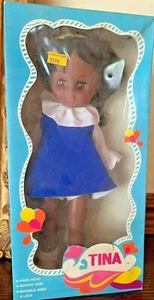 Tina Doll Sleepy Eye Black Rooted Hair Black Skin 11" Doll Kingsway Cean Toys - Picture 1 of 8