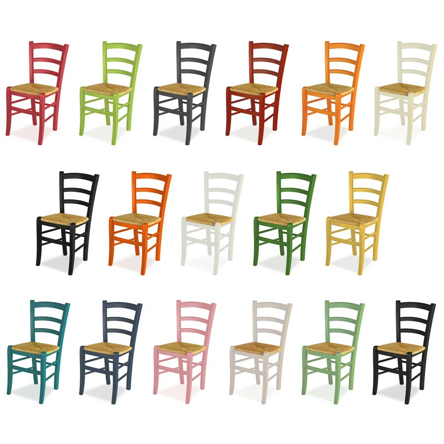 Sedia VENEZIA legno noce ristorante paglia agriturismo cucina casa arte classica