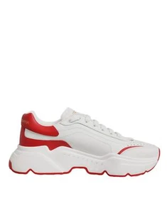Dolce&Gabbana DAYMASTER Men White Red Sneakers Leather Flat Trainer Shoes EUR 41 - Picture 1 of 8
