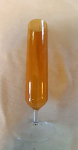 Vase, Minivase, gelb, dünnes Glas, ca. 13 cm hoch - Bild 1 von 2