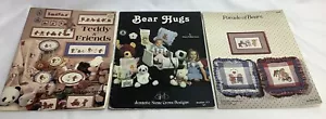 Drei Teddybär Kreuzstich Flugblätter 1980er Jahre Muster FWT231029/CB - Bild 1 von 6