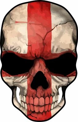 BUXTON STICKER SHOP Saint George's Cross Uk Flag Skull Vinyl Sticker Decal Sugar Car Van England