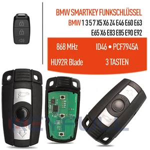 Carcasa de llave inalámbrica de coche 434 MHz 3 botones Smartkey para BMW Serie 1 Serie 3 Serie 5 X3 X5 Z4 - Imagen 1 de 6
