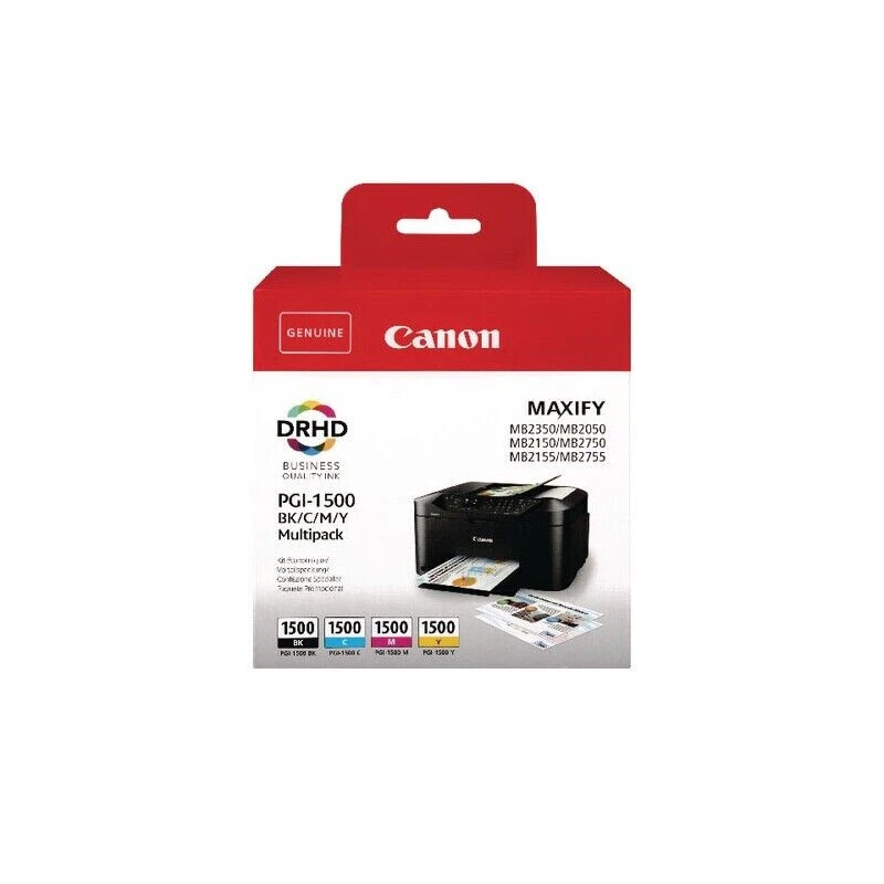 CANON 9218B005 PGI-1500 4 CARTUCCE ORIGINALI BK C M Y Maxify MB 2750 - Immagine 1 di 1