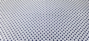 Vintage Fabric* Diamond Leaves * 100% cotton - 42" W x 74" L blue VIP Cranston - Picture 1 of 5