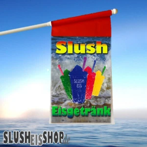 Slusheis Werbe Fahne Rot, Slushfahne A3 mit Einleger Slushbecher Plakat Werbung - Bild 1 von 1