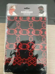 100 % COTTON BANDANAS 3 IN A PACK NEW SEALED CHAIN LINK PATTERN 21.5” X 21.5" - Picture 1 of 6