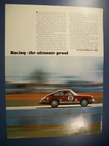 1969 Porsche 911 mid-size-mag car ad -"Racing- the ultimate proof" - Picture 1 of 1