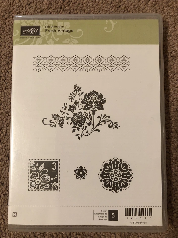 Stampin' up Fresh Vintage Unmounted Stamp Set 125117 Floral