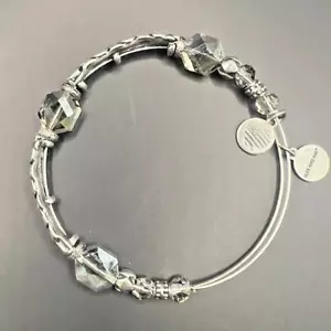 Alex and Ani Silver-Tone Beaded Expandable Bangle Bracelet - Elegant & Stylish - Picture 1 of 10