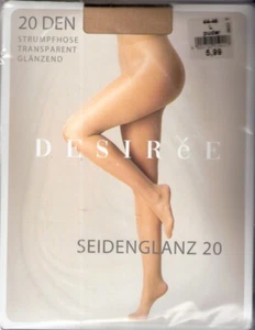 2 Strumpfhosen SEIDENGLANZ 20 von DESIREE Gr. M, L schwarz, puder, teint - Bild 1 von 1