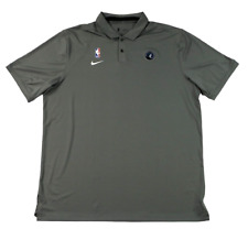 Nike NBA Minnesota Timberwolves Polo Shirt Gray Dri-fit Av1783-002 Men Sz S