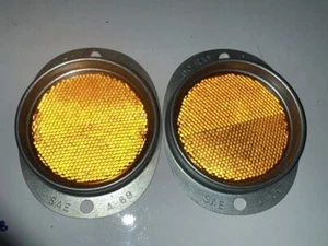 PAIR Vintage DO-RAY 100-0 Red Reflector Car OLD Truck Bus Van Travel Trailer NOS - Bild 1 von 15