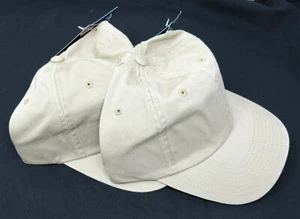 Juego de 2 sombreros de pesca de béisbol y golf en blanco beige algodón autoajustables NUEVO con etiquetas - Imagen 1 de 9