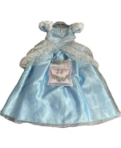 NEW!!!Disney Store Cinderella Dress Costume Princess Size7/8 +Jewerly Set/Crown - Picture 1 of 8