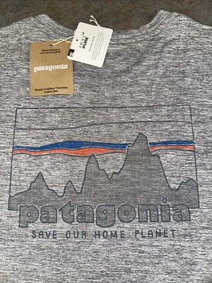 Женская футболка Patagonia M Capilene Cool Daily короткий рукав серая SAVE OUR PLANET S - Изображение 1 из 4