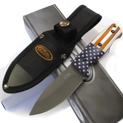 Faca Rite Edge ESTRELAS E LISTRAS caçador caça skinner com bainha American Patriot - Imagem 1 de 4