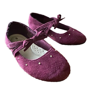 Wonder Nation Granate Gamuza Dorado Tachuelas Acentos Talla Niño 8 Arco con Correa Mary Jane Foto 1 de 4