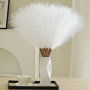 30pcs White Pampas Grass 24 Inch Faux Pampas Grass Decor Artificial Tall Pampas - Picture 1 of 6