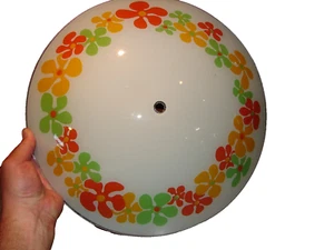 Seltener Vintage 1960er Hippie Groovy Blumen Deckenlampenschirm toller Zustand 15"!! - Bild 1 von 8