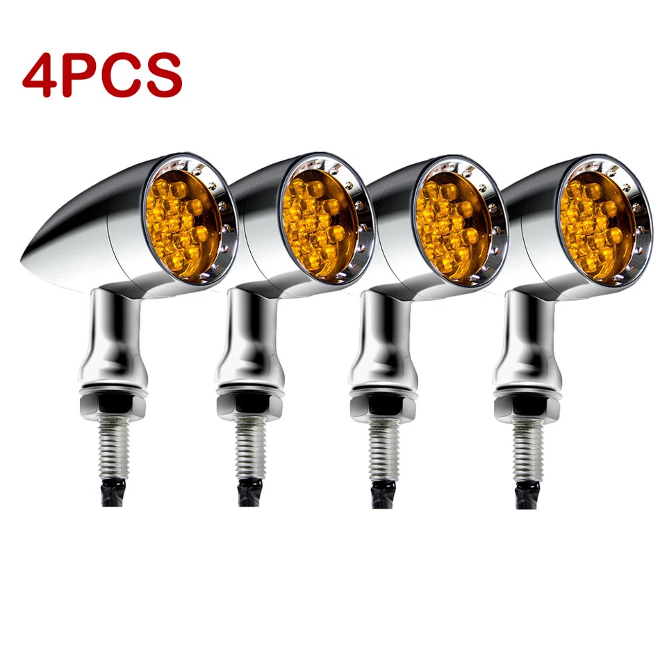 4X Luces LED cromadas para motocicleta para Kawasaki Vulcan VN 500 900 1500 Foto 1 de 4