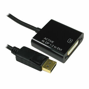 Displayport Auf DVI Buchse Kabel Aktiv Adapter UHD 4K X 2K 3D TV [008373]