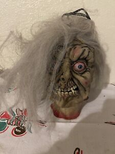 Realistic Severed Head Prop Cut Off Haunted House Halloween Witch Head Read