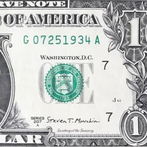 July 25, 1934 : G 07251934 A BIRTHDAY Note $1 One Dollar Bill   - Picture 1 of 3