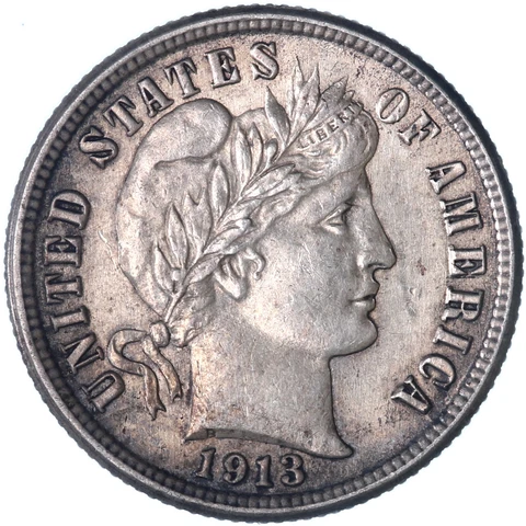 1913 (P) Barber Dime 90% Silver Uncirculated See Pics N022 Cover