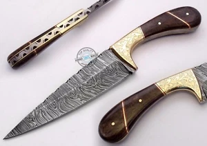 9.00" Custom hand made Beautiful Damascus skinning hunting Knife (AA-0135-2) - Picture 1 of 6