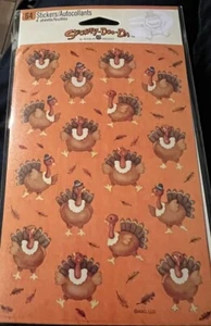 Vintage Turchia Stickety-Doo-Da saluti americani Ringraziamento Turchia 4 fogli - Foto 1 di 2